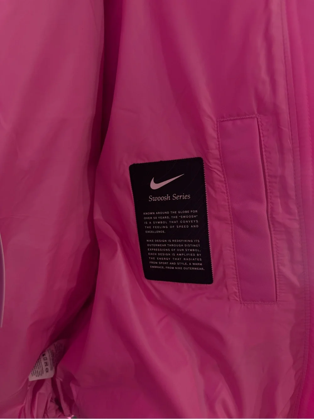 Womens Pink Nike Puffer Jacket with Hood
